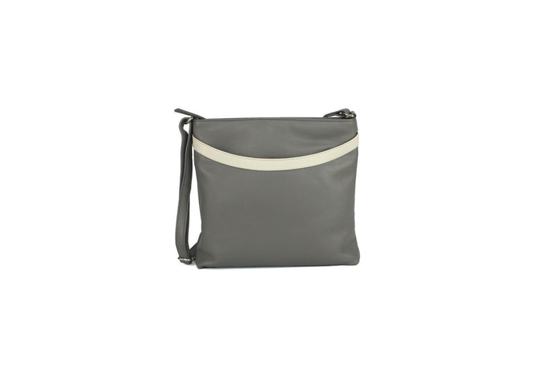 Eastern Counties Leather Womens/Ladies Aimee Colour Band Handbag (Grey/White) (One size)