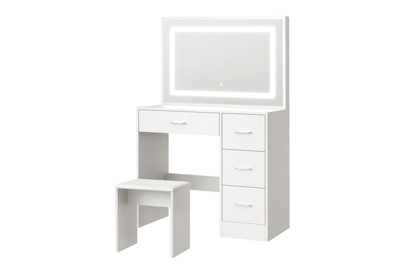 Oikiture Dressing Table Stool Set LED Light(White)