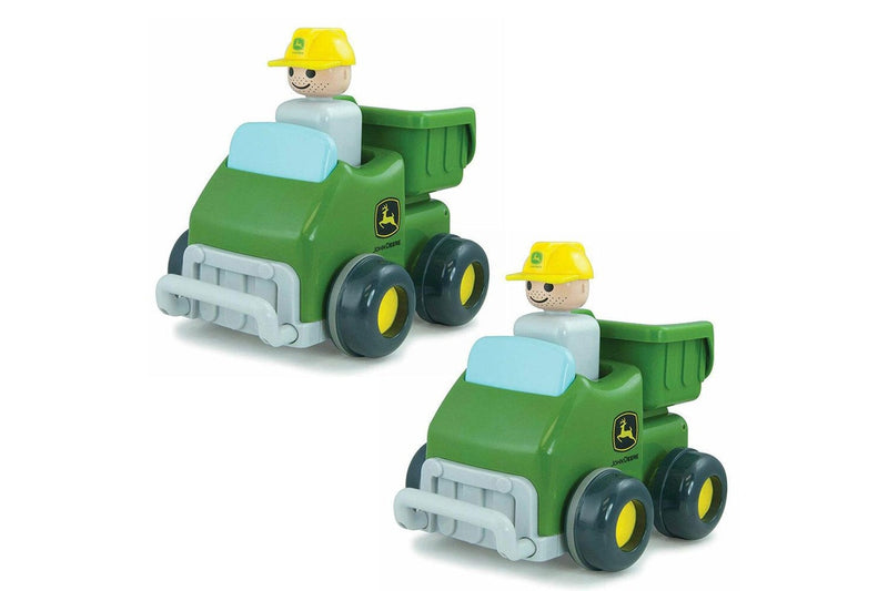 2x John Deere Push & Go Truck Kids Boys Vehicle Dump Tilt Box Toys Play 12m+ GRN