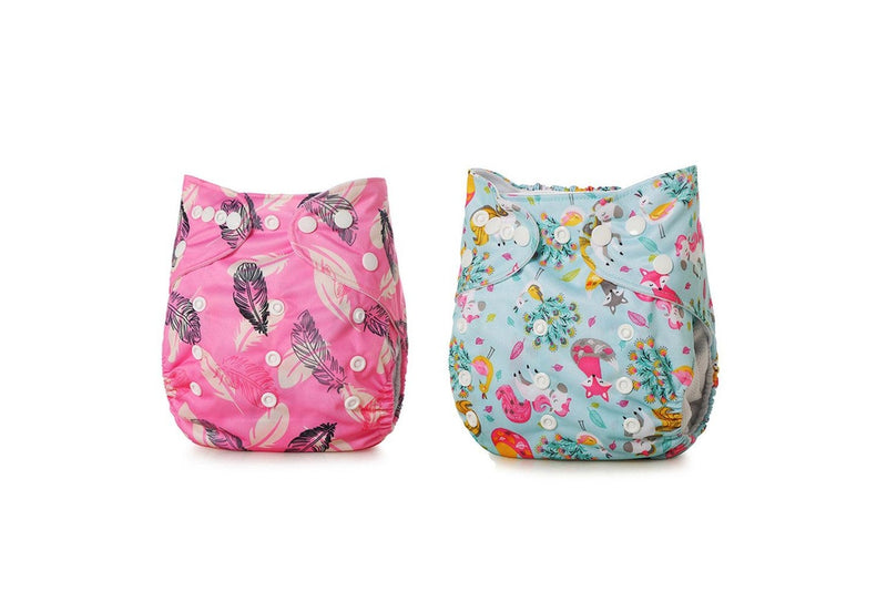 2Pcs Baby Reusable Washable Modern Cloth Nappies -Style 2
