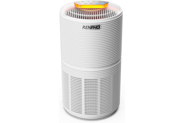 RENPHO Air Purifier for Home with H13 True HEPA Filter, 5-Stage Filtration, Quiet Sleep Mode&Night Light, Removes 99.97% of Germs, Mold, Odor, Smoke, Dust, Pollen, Pet Dander, Filter Change Reminder