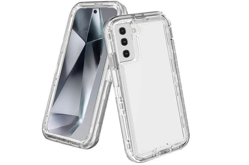 For Samsung Galaxy S25/S24 Case Drop Resistant Defender Tradies Heavy Duty Rugged Shockproof Cover (Clear)