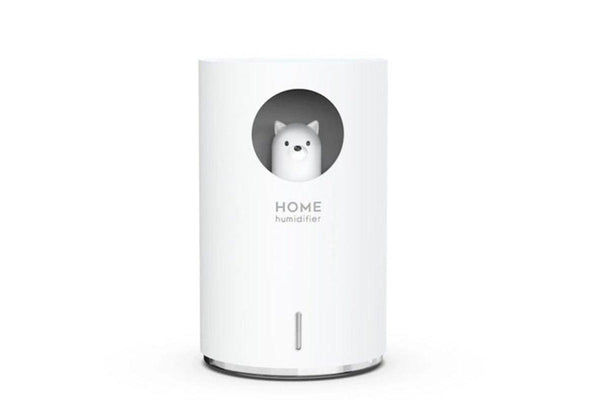 Durable Ultrasonic Electric Usb Bear Air Humidifier 900 Ml Atomizer With Light Milk White Humidifiers
