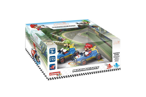 Carrera Pull & Speed Mario Kart Twin Pack Mach 8 Vehicle Toy Mario & Luigi 3y+