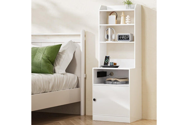 Artiss Bedside Table Nightstand Charging Station