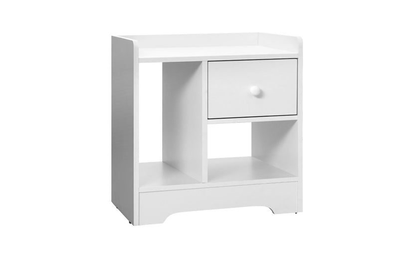 Oikiture Bedside Tables End Table (White)