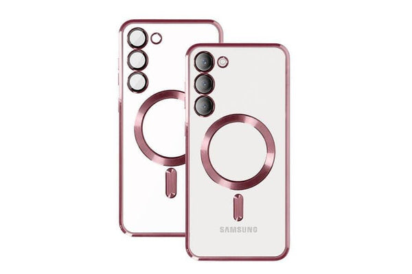 For Samsung Galaxy S25/S24 MagSafe Magnetic Case with HaloLock Shockproof Military Grade Protection Scratch Resistant Back Protective Cover (Rose Gold)