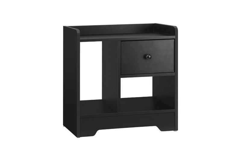 Oikiture Bedside Tables End Table (Black)