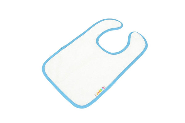 A&R Towels Baby Babiezz All-over Sublimation Bib (Pack of 2) (White/Light Blue) (One Size)