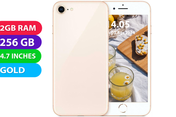 Apple iPhone 8 (256GB, Gold, Global Ver) - Refurbished - As New