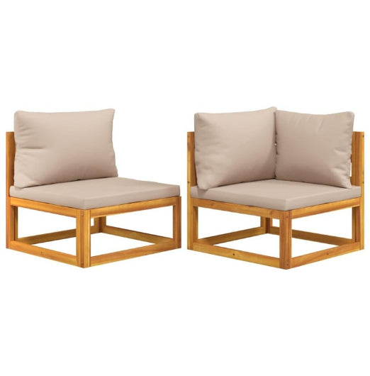 2 Piece Garden Sofa Set with Cushions Solid Wood Acacia vidaXL