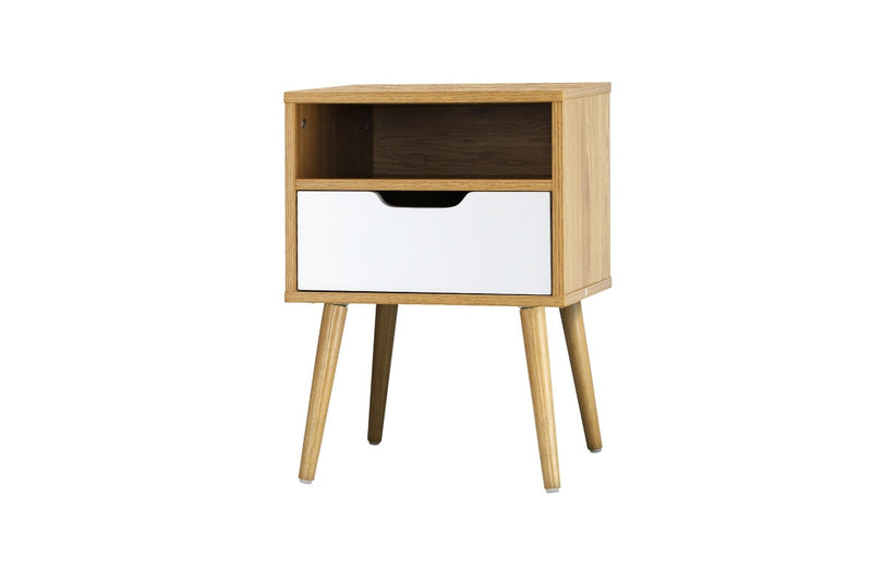 Oikiture Bedside Table White