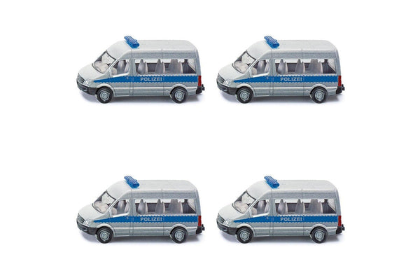 4x Siku 0804 Police Van Mercedes-Benz Sprinter Diecast 82mm Vehicle Kids Toy 3y+