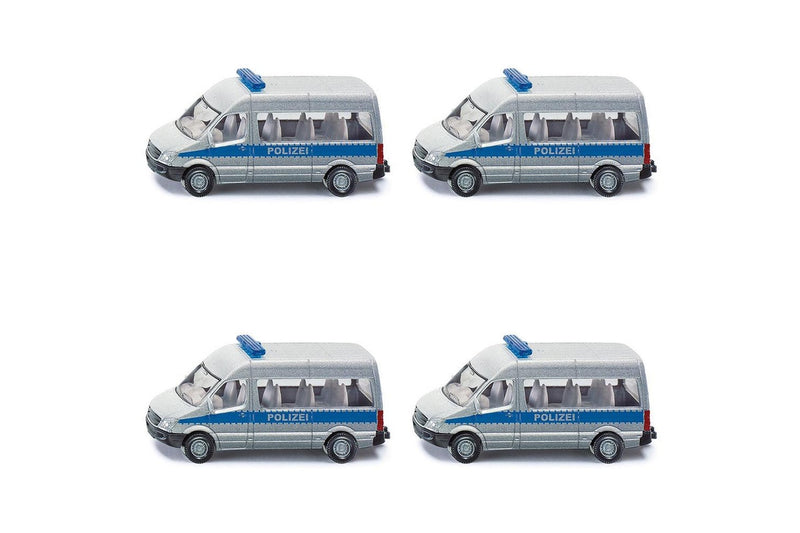 4x Siku 0804 Police Van Mercedes-Benz Sprinter Diecast 82mm Vehicle Kids Toy 3y+