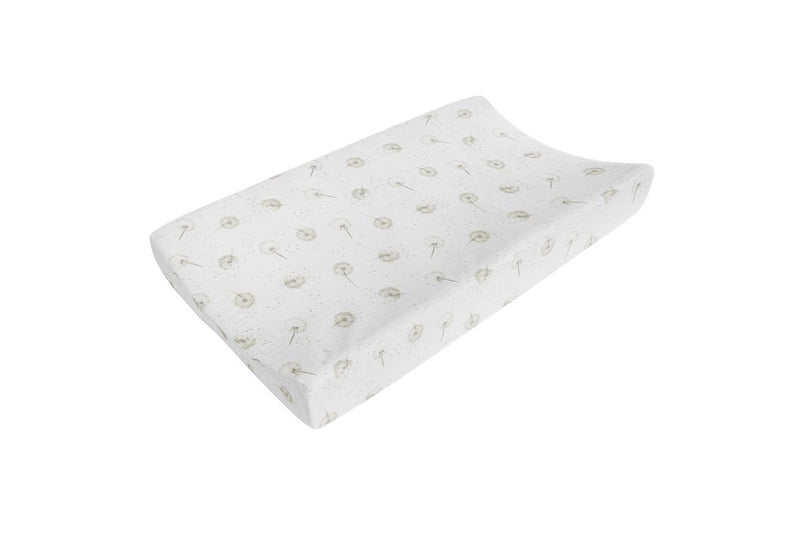 Living Textiles Organic Cotton Muslin Newborn Baby Change Pad Cover Dandelion