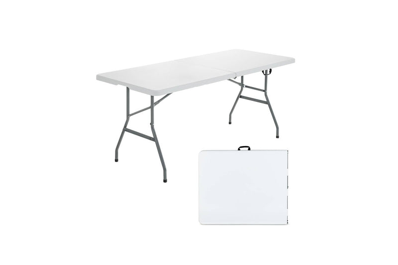 Costway 180cm Camping Table Folding Study Desk Picnic Dining 150kg Weight Capacity w/Carrying Handle