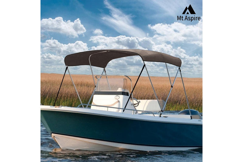 MT ASPIRE 3 Bow 1.5m-1.7m Grey Boat Bimini Top Canopy Aluminium Cover 600D Polyester