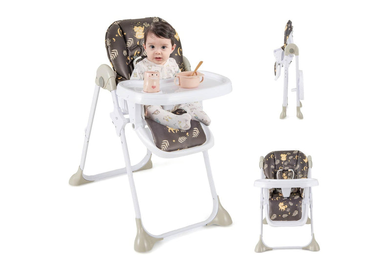 Costway Foldable Highchair w/Soft Cushion, 5-Point Harness Black