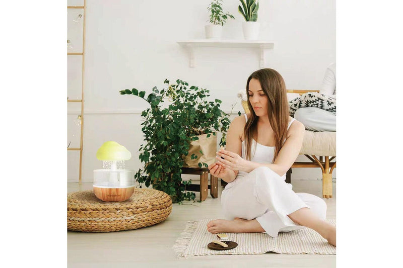 Ozstock USB Rechargeable Raincloud Humidifier with LED Lights and Rain Sound