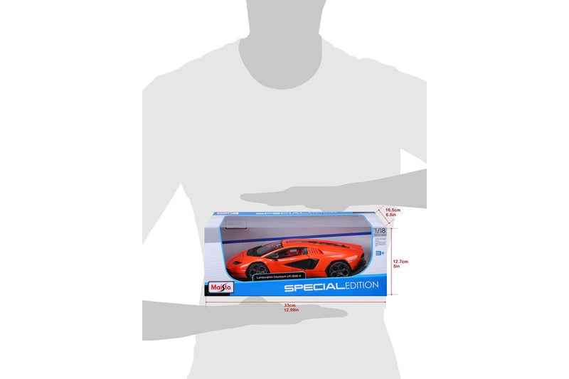 Maisto 1:18 2021 Lamborghini Countach LPI 800 4 Orange Diecast Model Car Toy 3y+