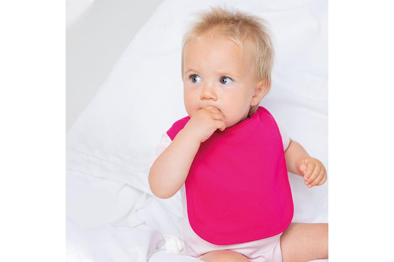 Larkwood Baby Unisex Plain & Contrast Bib (Fuchsia) (One Size)