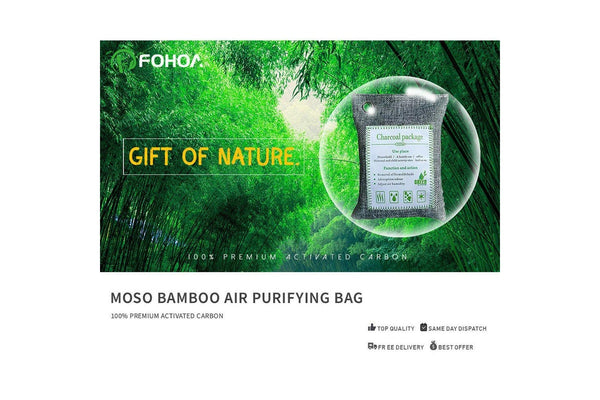 5Pcs Air Purifying Bags Activated Bamboo Charcoal Freshener For Car Home Shoes 200G Air Purifiers