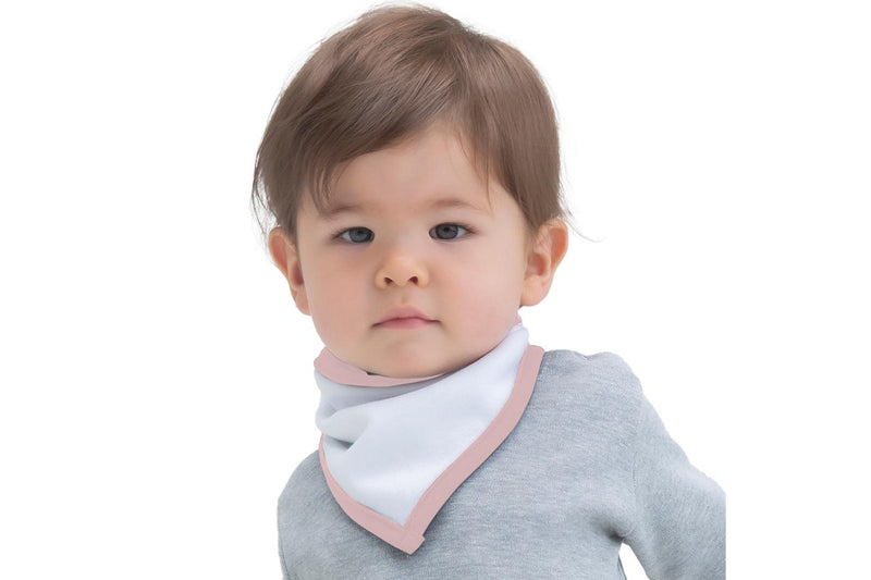 Babybugz Baby Plain Bandana Bib (White/Powder Pink) (One Size)