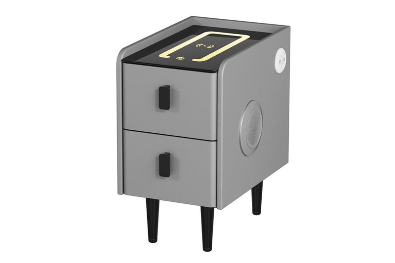 Artiss Smart Bedside Table 2 Drawers with Wireless Charging LED Lights Grey