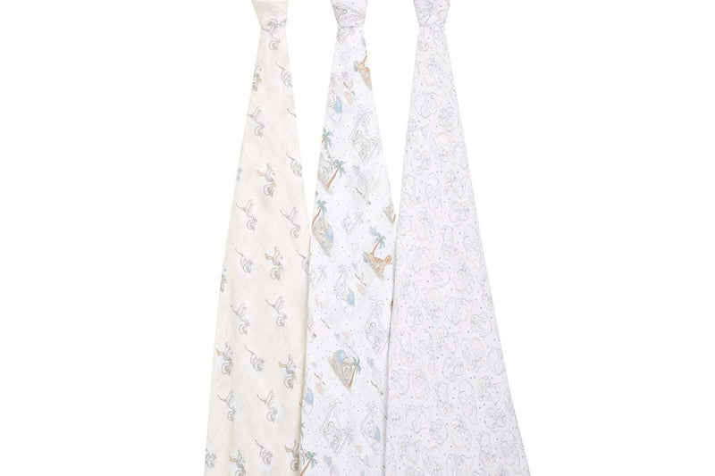 3PK Aden Anais Baby Infant My Darling Dumbo Cotton Cloth Muslin Swaddle Blanket