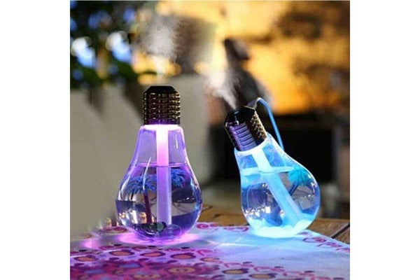 Usb Powered Discoloration Bulb Humidifier Ultra Quiet 7 Color Night Light Silver Humidifiers
