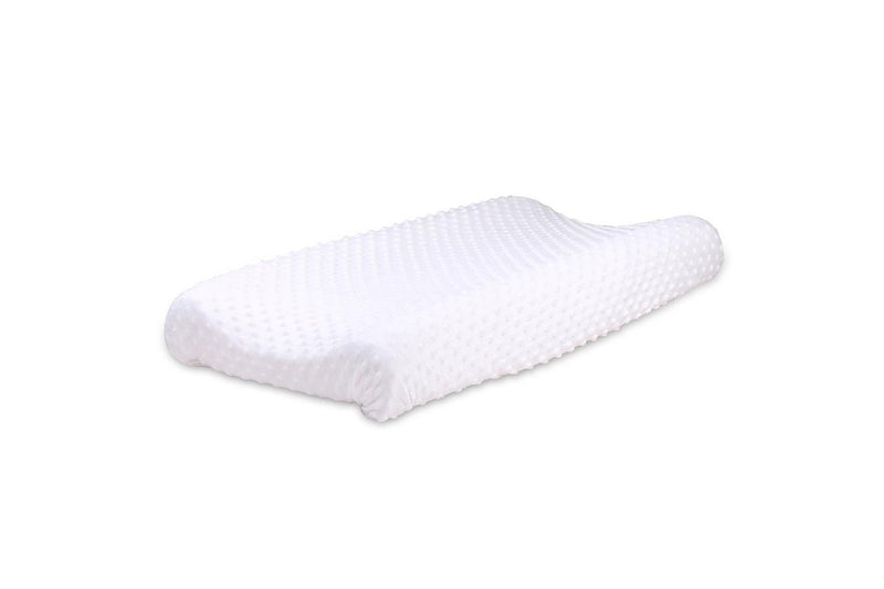 2x Little Haven Infant Polyester Change Pad Cover Sleeve Dot Velour 81cm White