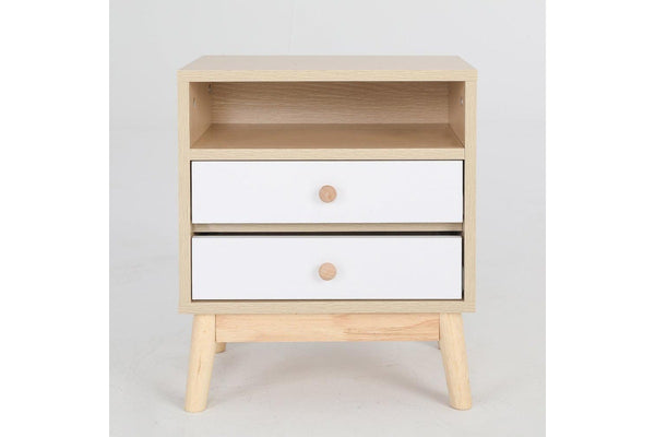 2X Bedside Table Side Storage Cabinet Nightstand Bedroom Drawer Anya Oak Bedside Tables