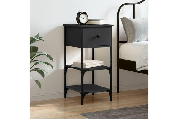 Bedside Cabinet Black 34x36x70 cm Engineered Wood vidaXL