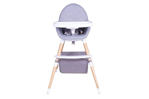 Bebe Care Zuri 6m+ Baby Toddler High Feeding Chair w Table Tray Natural WH GRY