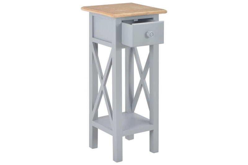 Side Table Grey 27x27x65.5 cm Wood vidaXL