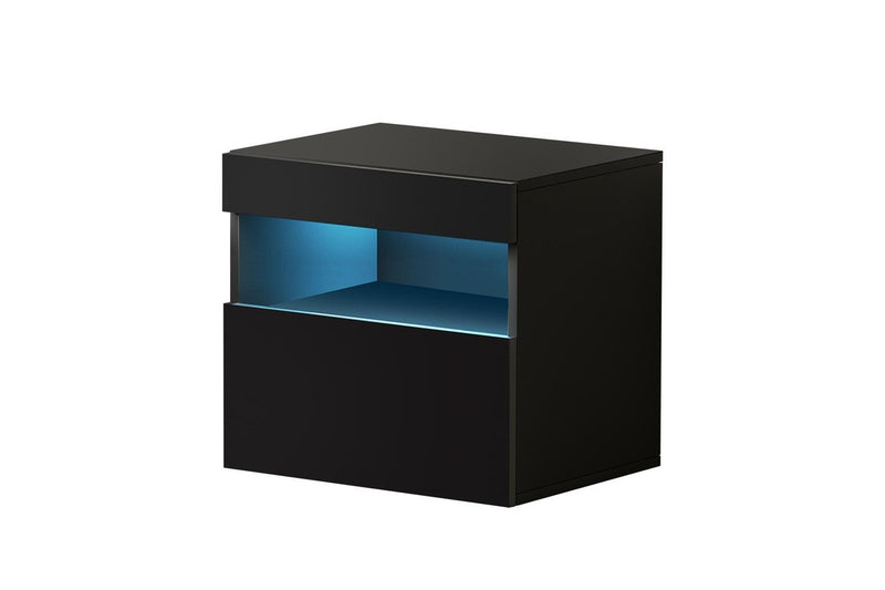 Artiss Bedside Table LED - HERES Black