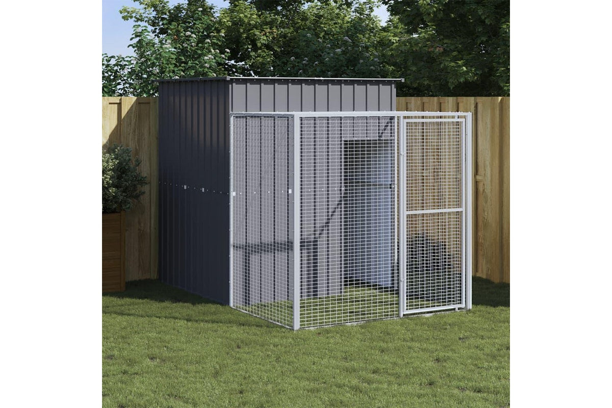 Chicken Cage with Run Anthracite 165x251x181 cm Galvanised Steel vidaXL