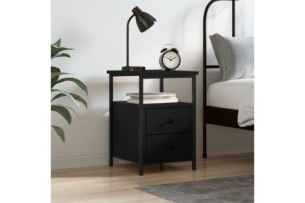 Bedside Cabinet Black 34x35.5x50 cm Engineered Wood vidaXL