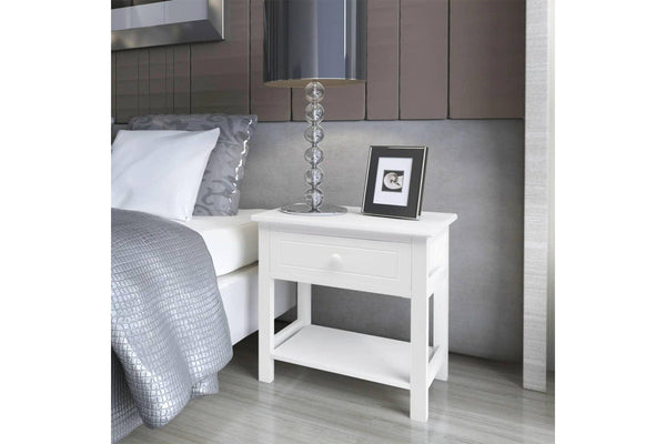 Bedside Cabinet Wood White Bedside Tables