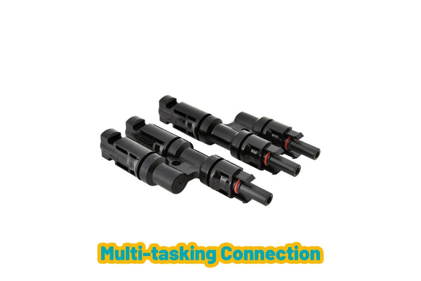 1x MC-4 Y Branch Solar Panel Cable Connectors Male and Female Waterproof Safety Designed High Performance High Quality Wide Use Long Life
