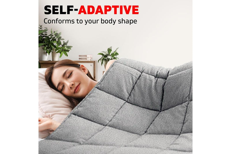 Weighted Blanket 7KG Soft Microfibre Cover Heavy Gravity Deep Relax Light Grey