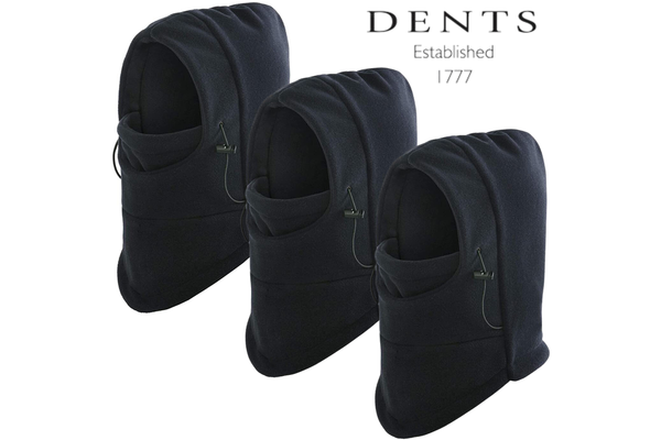 3x Windproof Thermal Fleece Balaclava Beanie Hat Full Face Mask Ski - Black