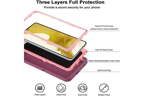 For Samsung Galaxy S22+ /S22 Plus Case Drop Resistant Defender Tradies Heavy Duty Rugged Shockproof Tough Cover (Purple)