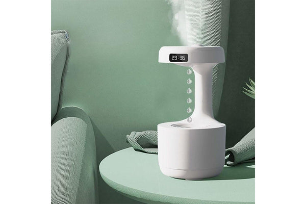 Anti Gravity Droplet Rechargeable Humidifier Led Smart Display Clock White Humidifiers