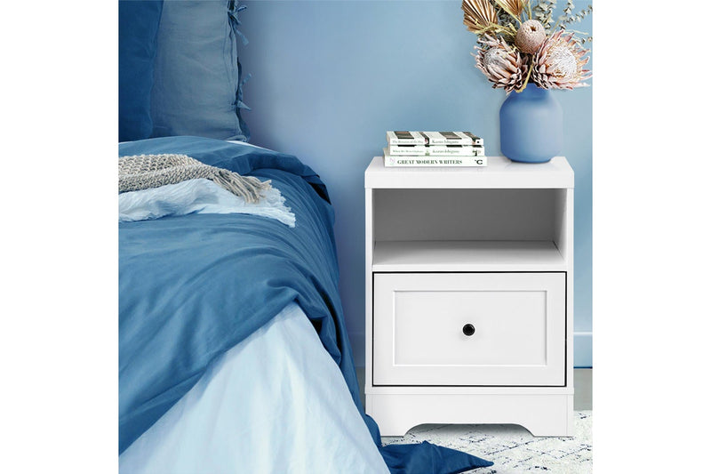 Oikiture 2PCS Bedside Tables Nightstand Hamptons Furniture
