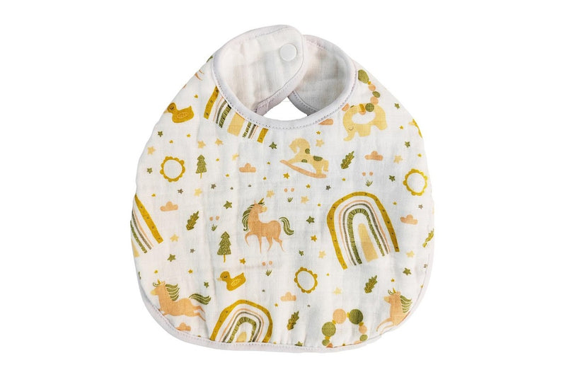 2x Urban Unicorn 24x30cm Cotton Muslin Neck Bib Baby Infant Feeding Pink Mustard