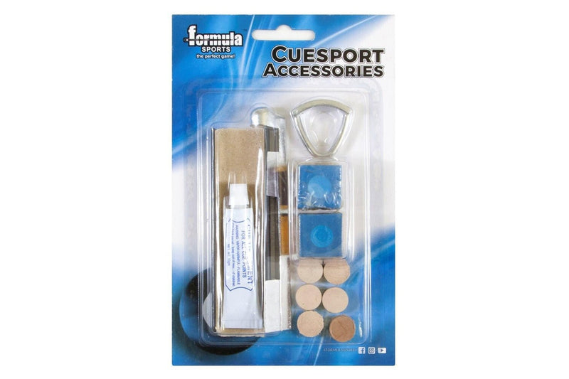 2x Formula Sports Cue Tipping Kit Chalk Sandpaper Clamp Accessory Set Standard