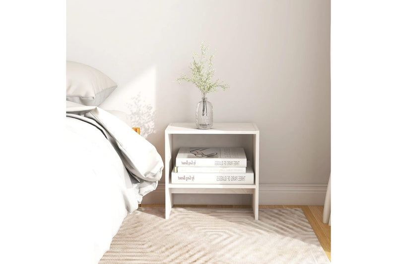 Bedside Cabinets 2 Pcs White 40X30.5X40 Cm Solid Pinewood Bedside Tables