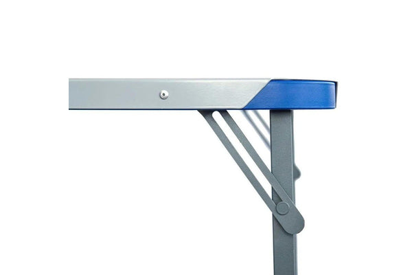 Quest Razor 120cm Steel Foldable Table w Adjustable Feet Outdoor Camping Grey