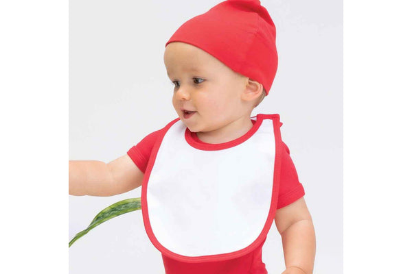 Babybugz Baby Single Layer Bib (White/Red) (One Size)